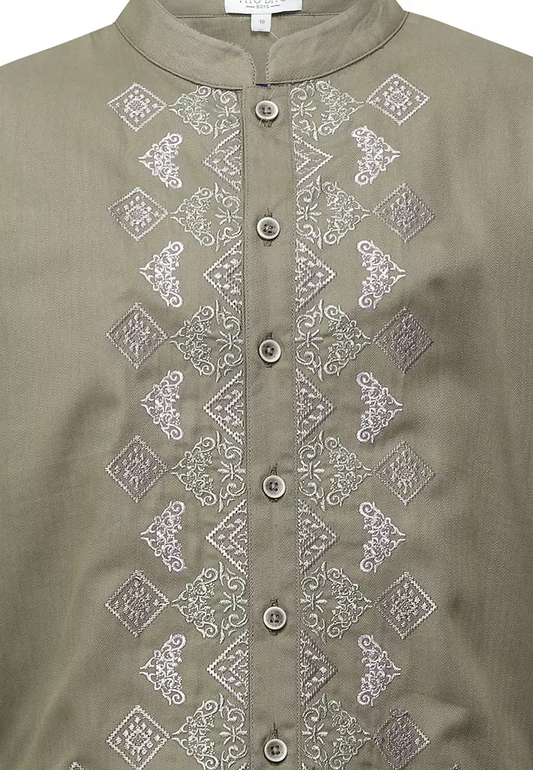 Pito Dito Boy Mufazzal Setelan Panjang Koko Anak Hijau Tua - Size 4