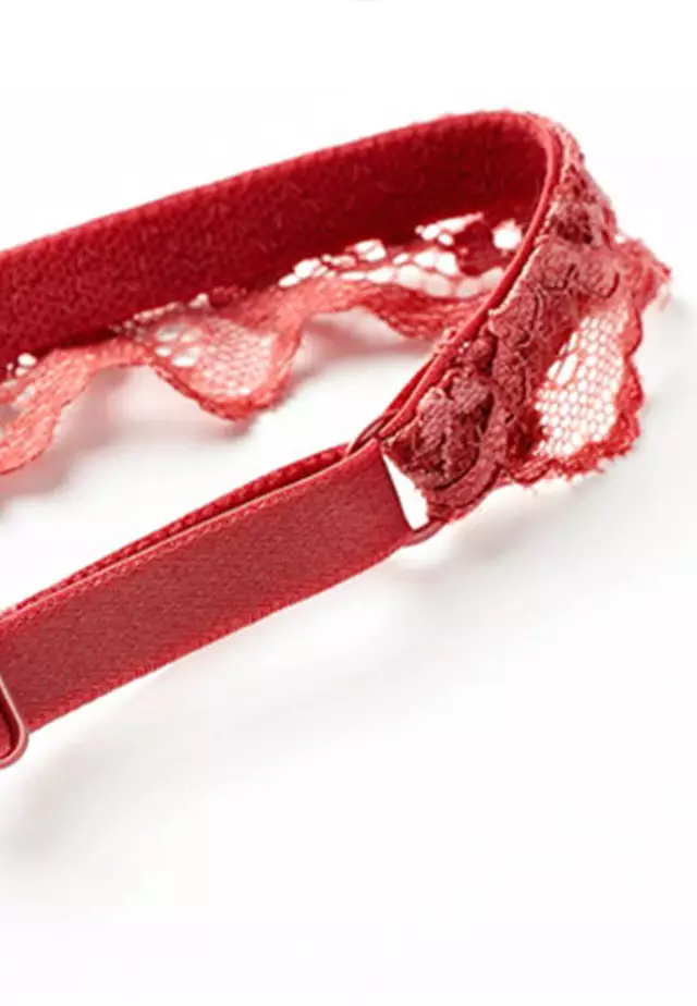 Lace Ultra-Thin See-Through Underwire Bra with Panty Set CA123109RD