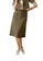 Love Knot green Connie Faux Buttons A-line Skirt (Army Green) 299CEAA5478983GS_1