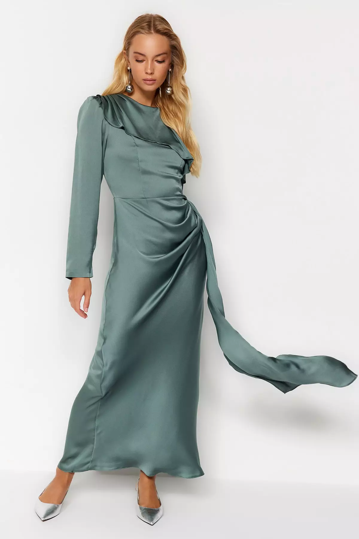 Khaki evening hotsell dress