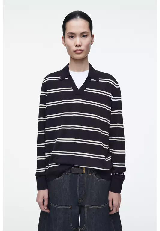 KNITTED SILK POLO SHIRT