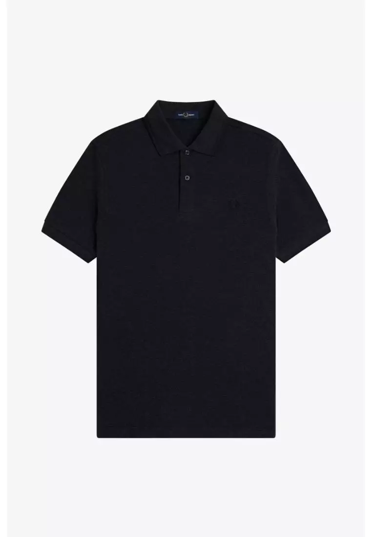 Fred Perry M3600 Twin Tipped Fred Perry Shirt (Charcoal Marl / Black / Black)