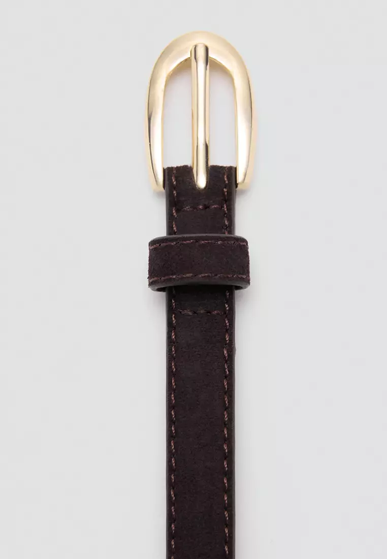 Thin Suede Leather Belt