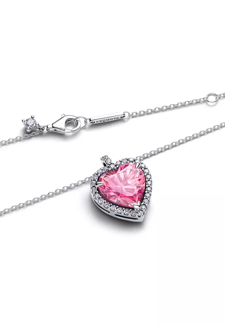Buy PANDORA Pandora Pink Halo Heart Collier Necklace (45cm) Online