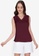 ZALORA WORK red V Neck Lace Detail Sleeveless Top D437AAA7769F6DGS_1