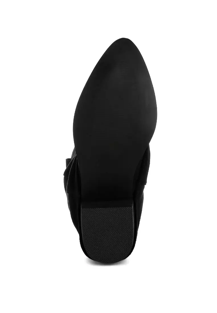 Sepatu Bot Betis Longgar Warna Hitam