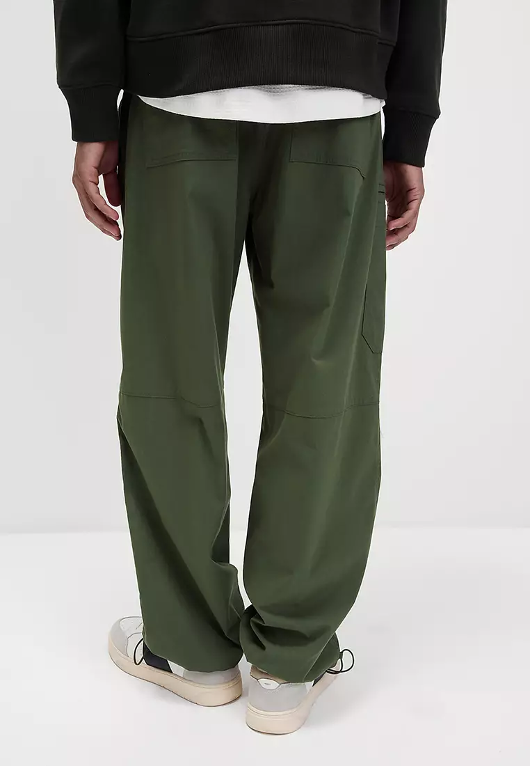Loose Fit Parachute Cargo Trousers