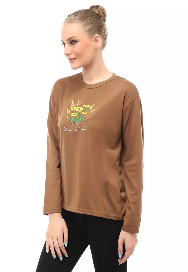 Dreama Kaos Oversized Long Sleeves Atasan Wanita Relaxed Fit - Mopan LYSB