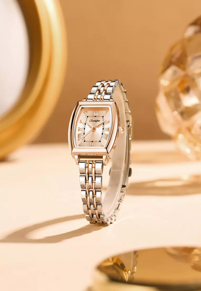 Jam Tangan Wanita Original Vintage Roman Design Anti Air Tali Alloy Jam Tangan Cewek silverrose