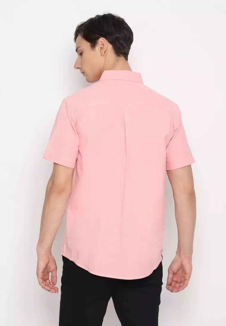 POLICE Kemeja Polos Cotton Oxford Coral Regular Fit Pria