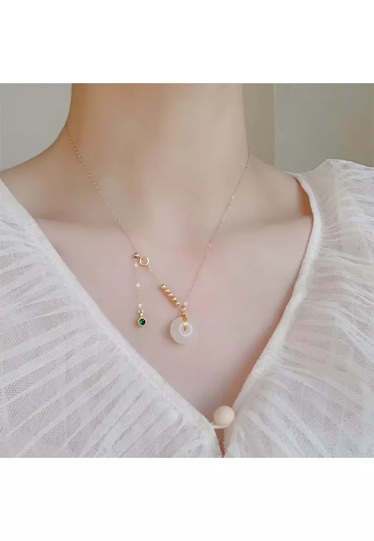 Necklace with top jade pendant