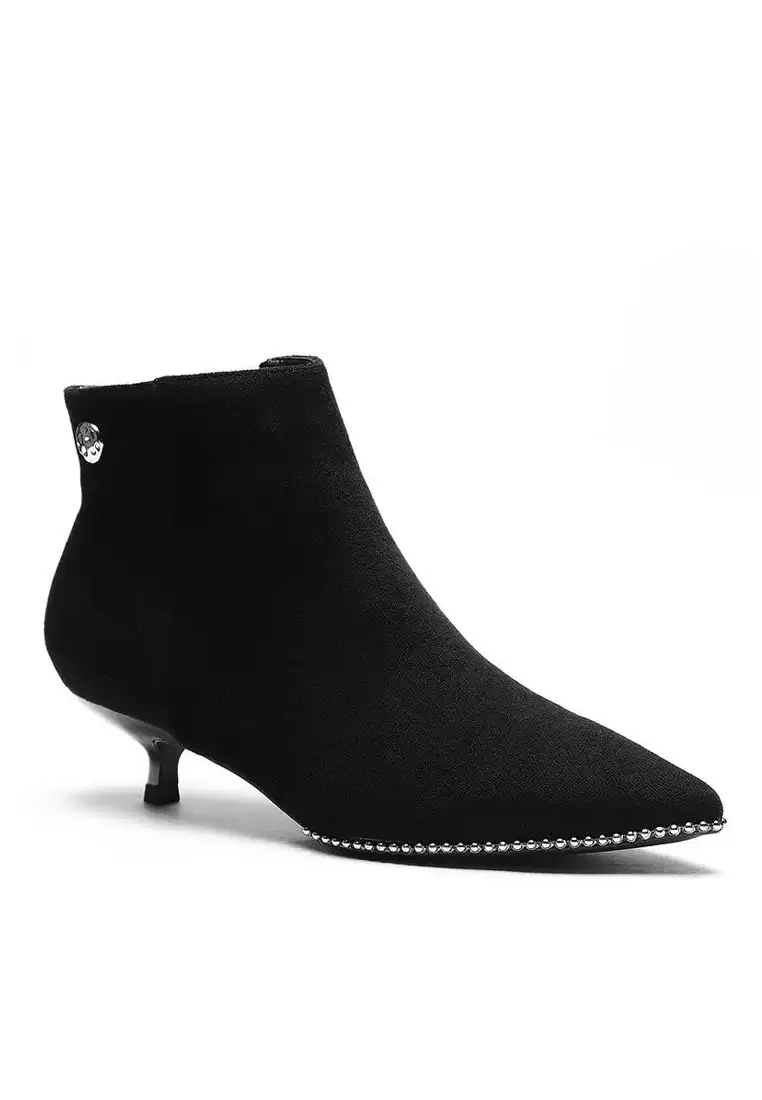 Black fabric ankle boots online