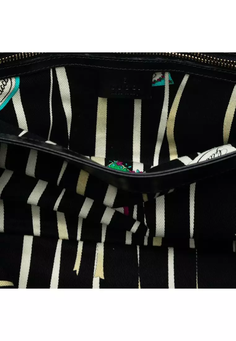 Pre-Loved Gucci Suede And Patent Peggy Bamboo Top Handle Bag