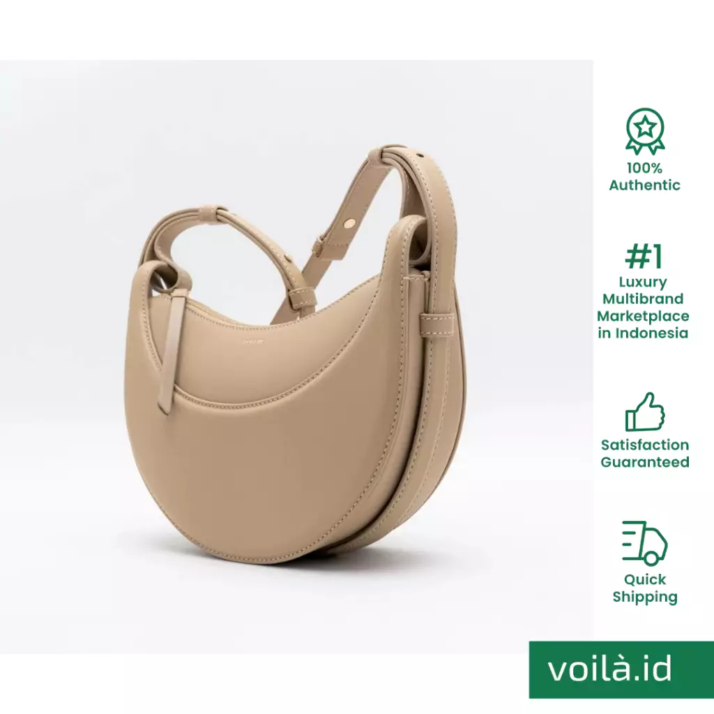 Numero Dix Half Moon Crossbody Bag Calfskin Beige Ghw