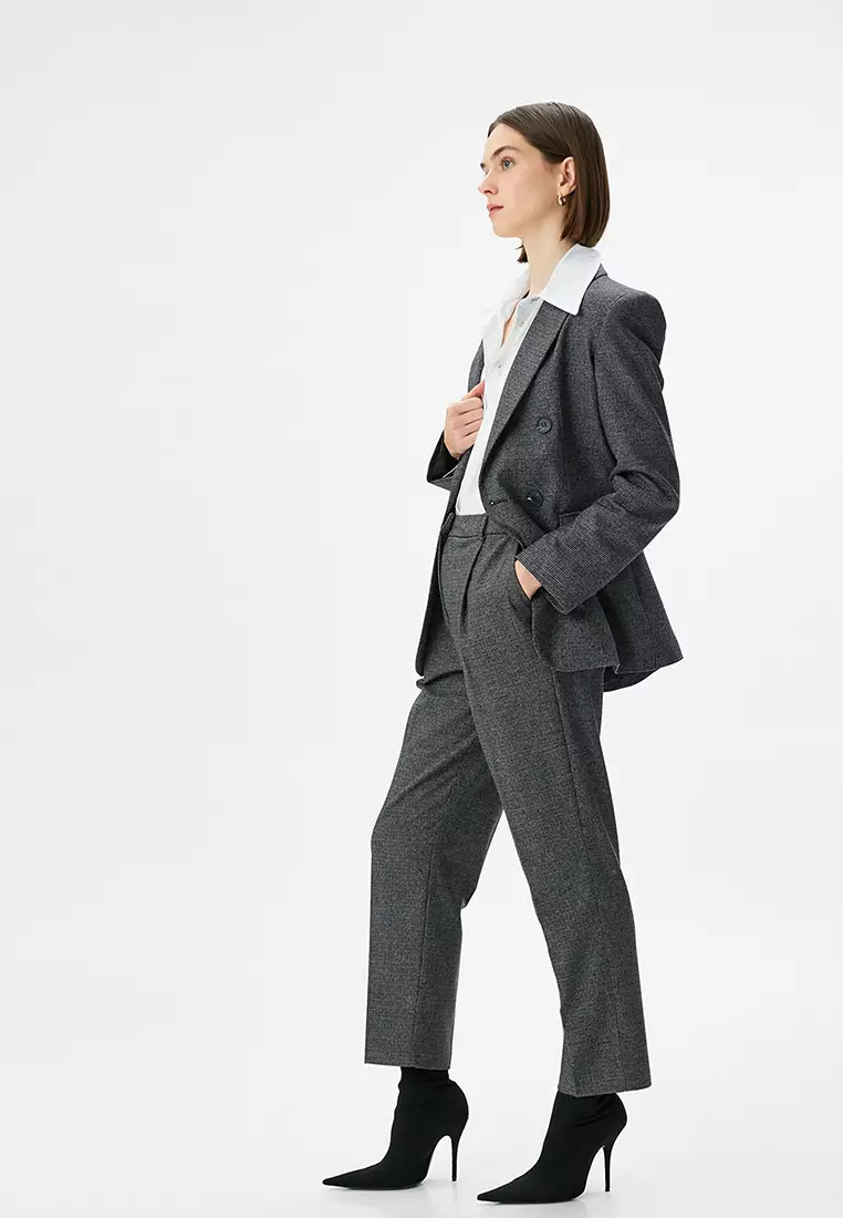 Carrot Trousers Normal Waist Ankle Length Pocket