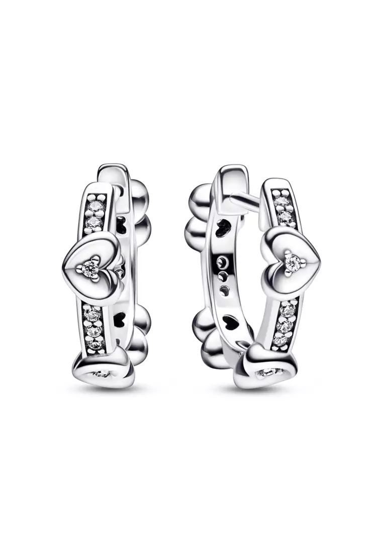 Pandora sparkle and hearts hoop earrings deals