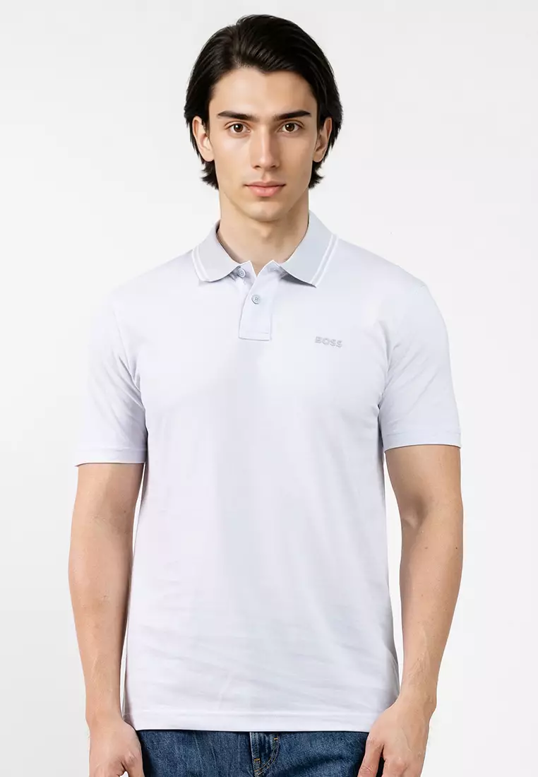 Oxford-Pique Polo Shirt  - BOSS Orange