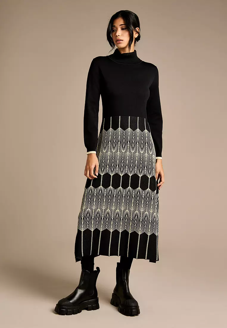 Buy GWD Clementine Black Jacquard Knit Maxi Dress 2025 Online ZALORA