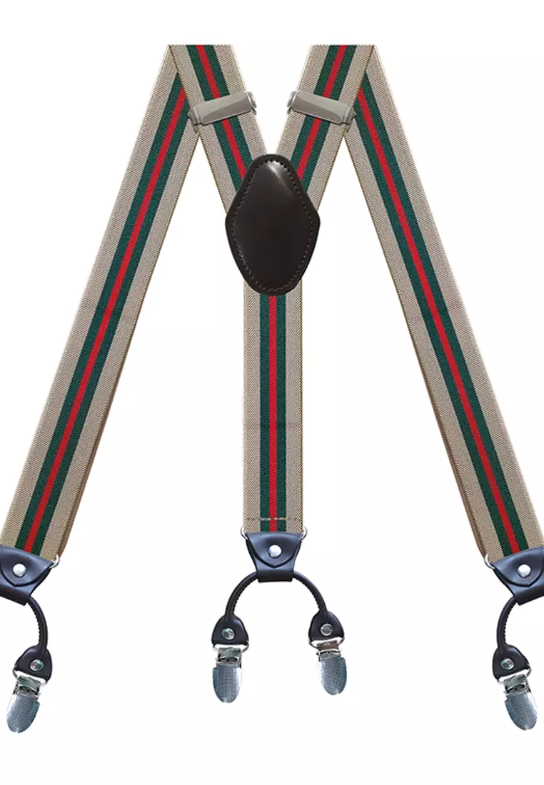 Men's Adjustable Elastic 6 Clips Suspenders