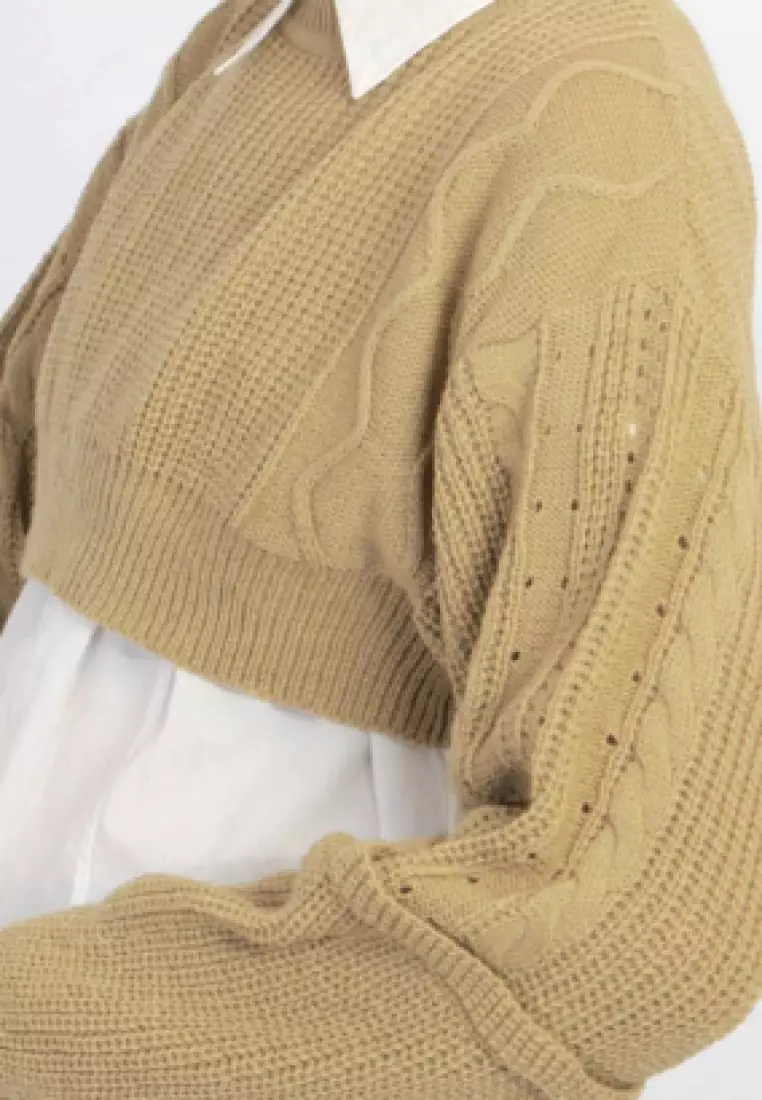 Zee Knit Blouse in Beige