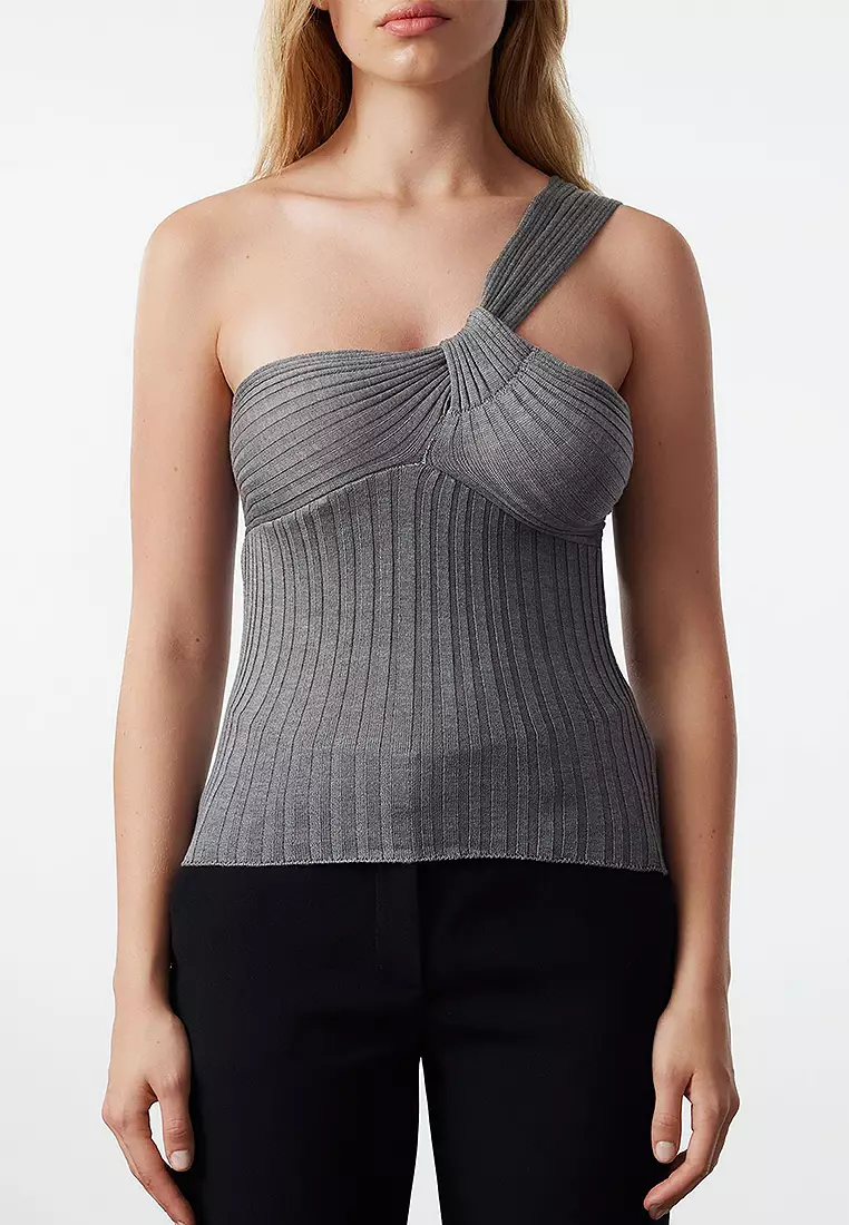 One Shoulder Knit Top