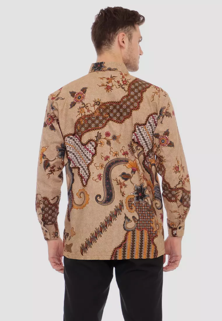 Kemeja Batik Pria Premium Slimfit Elegant Modern Lengan Panjang Cakra