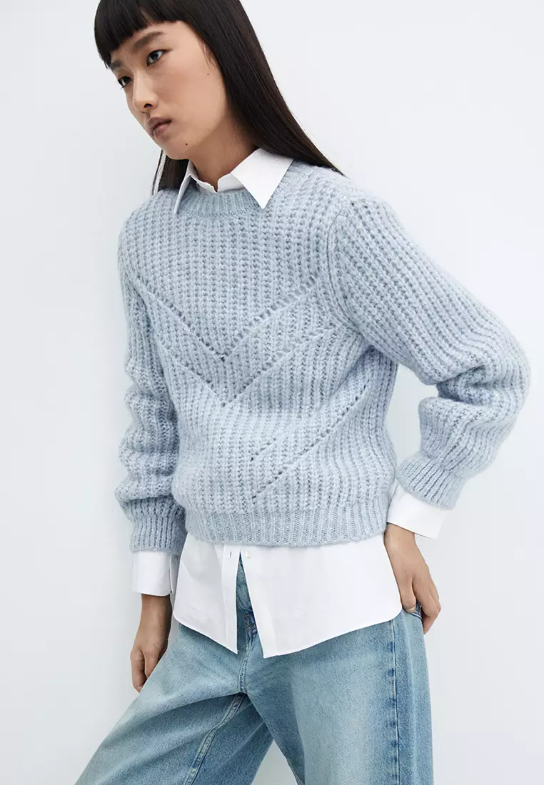 Mango Open Work Detail Sweater 2024 Buy Mango Online ZALORA