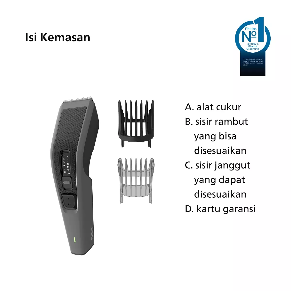 Philips Hair Clipper RC/AC Closed Box HC3525/15 Pencukur Rambut
