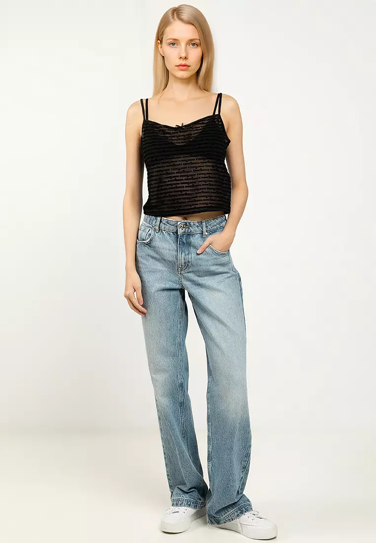 Slim Script Mesh Top - Tommy Jeans