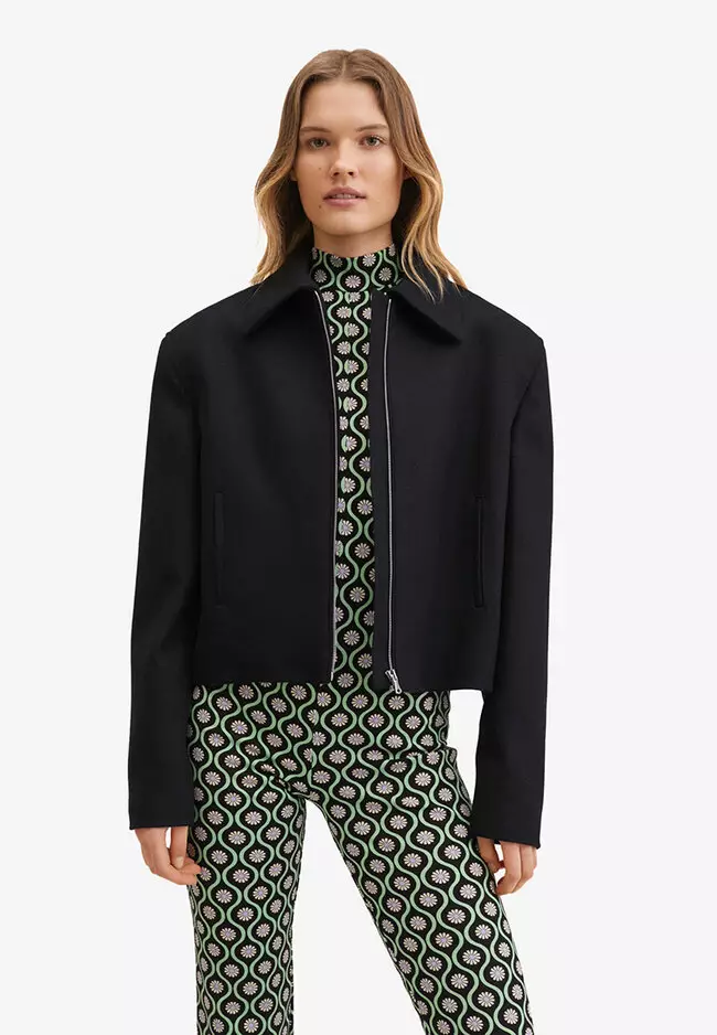 Crop deals wool jacket