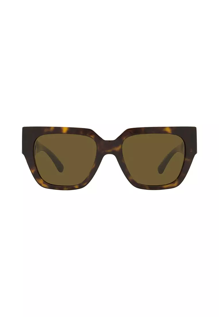 Women's Square Frame Brown Acetate Sunglasses - VE4409F
