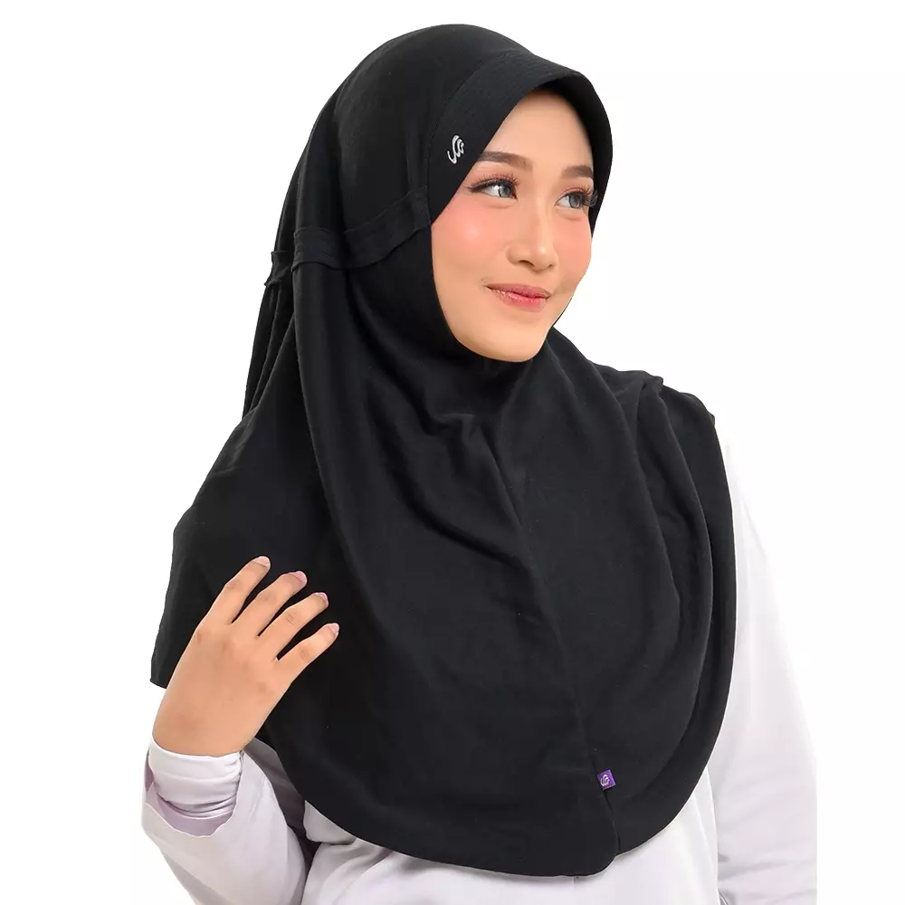 Rabbani - Kerudung Sekolah Instan Innova Lx - Black XL (New)