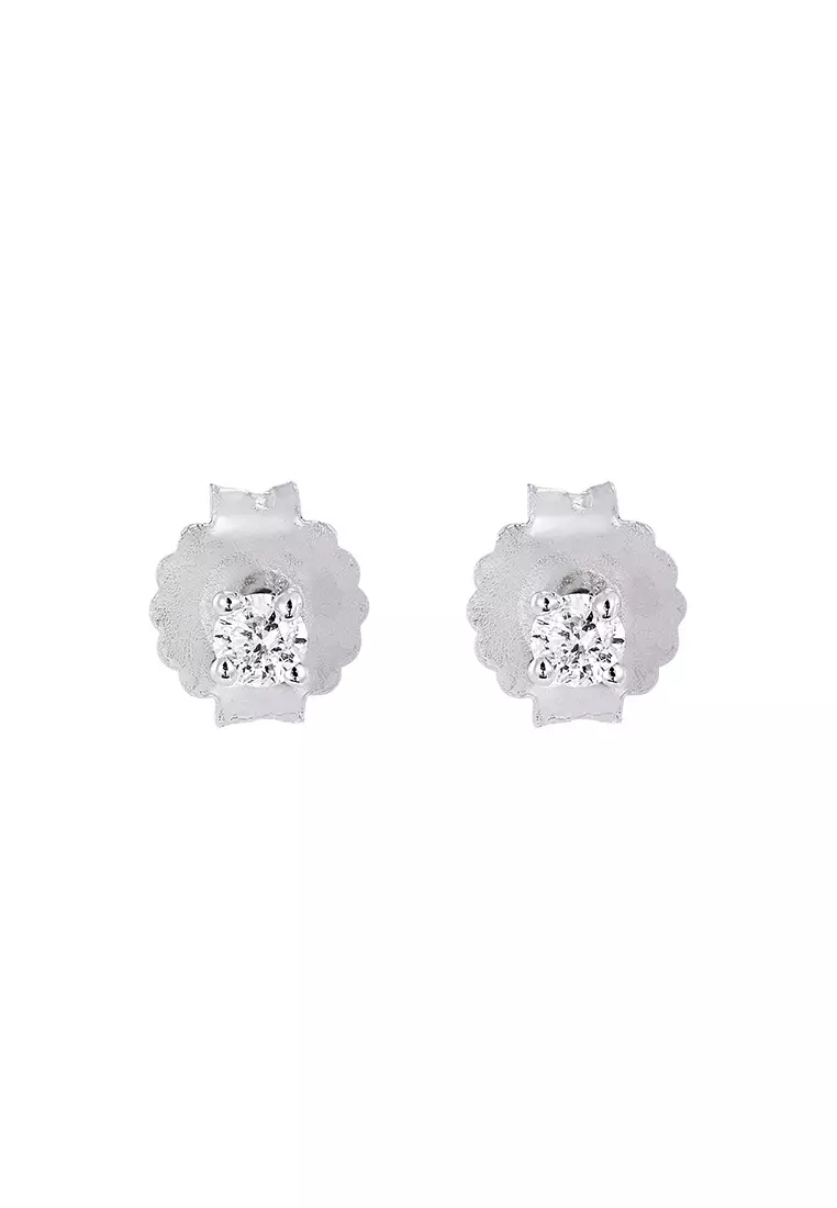 HABIB Round Diamond Earrings in 375/9K White Gold 457160623(WG)
