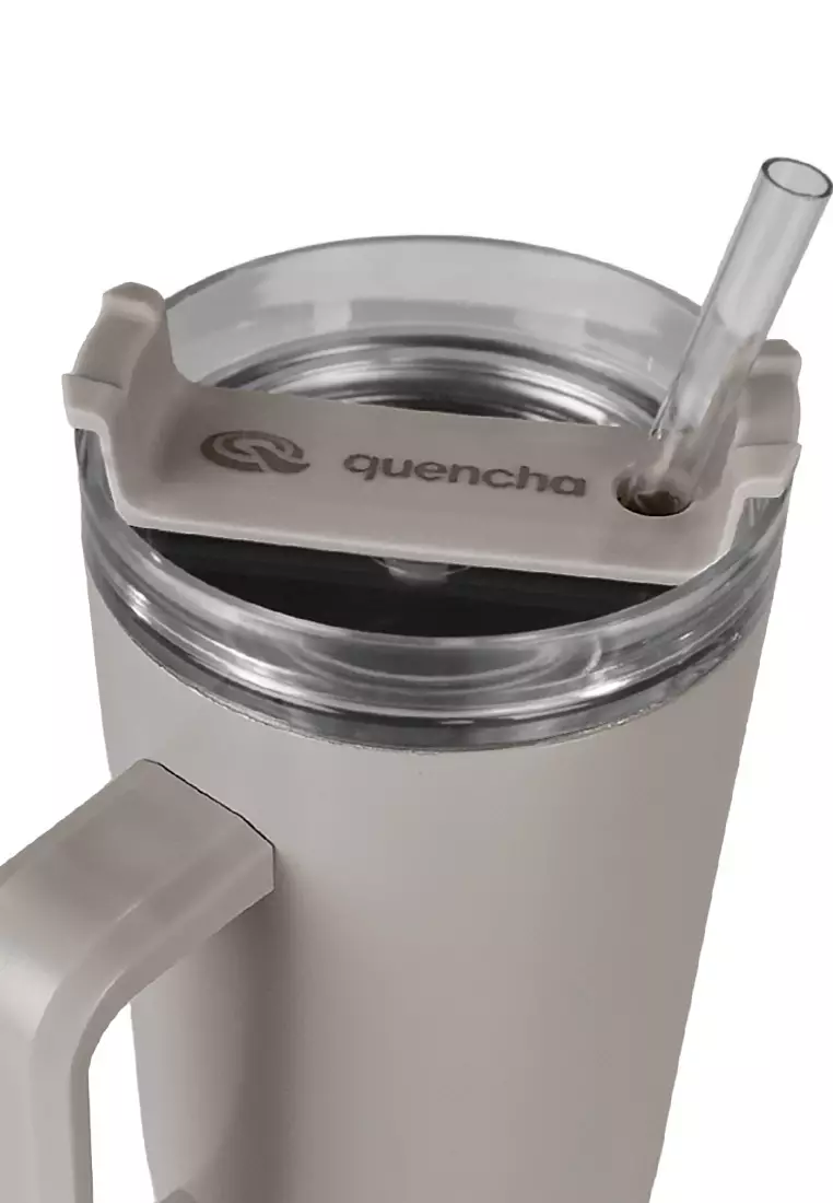 37oz Stainless Steel Straw Lid Insulated Mug Tumbler 1100ml Double Wall 24Hr Cold BPA-Free - Sand