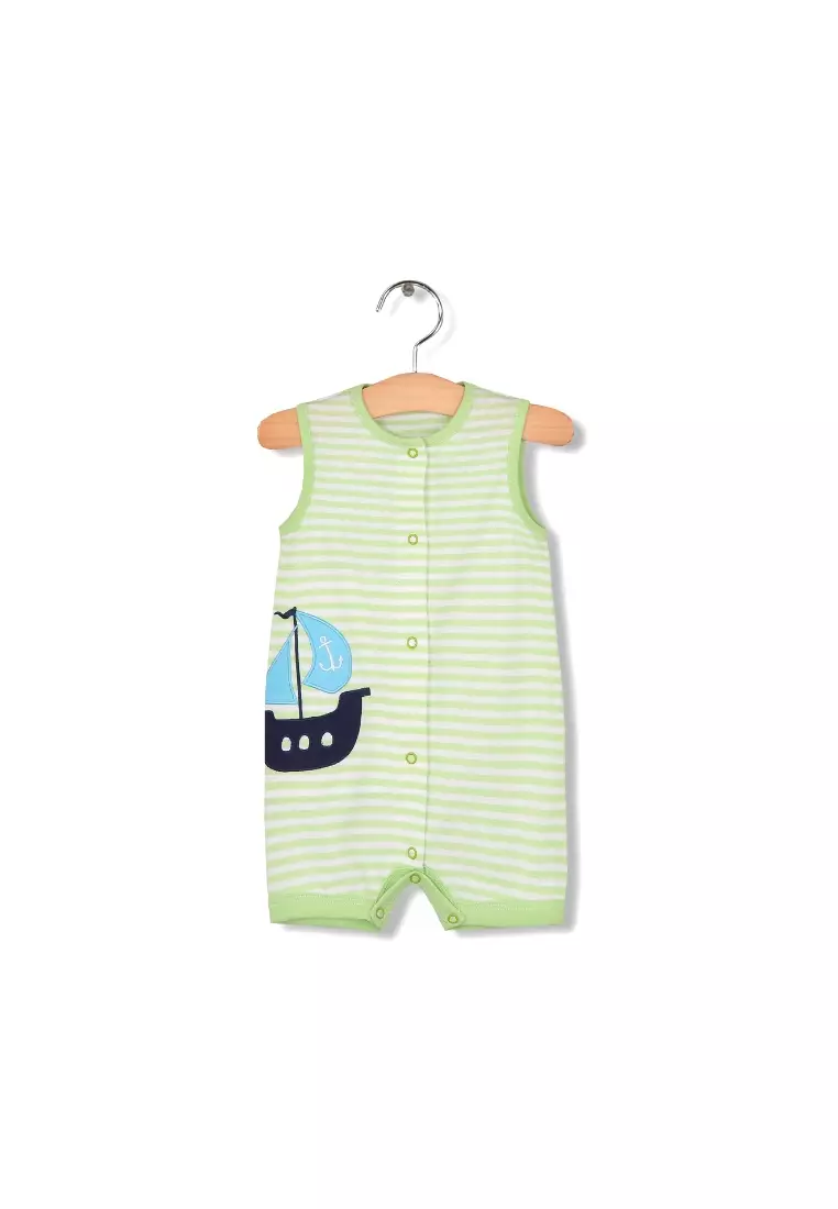 Sleeveless romper baby boy hot sale
