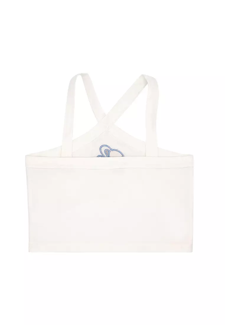 Girls Licensed Graphic Halter Crop Top Off White