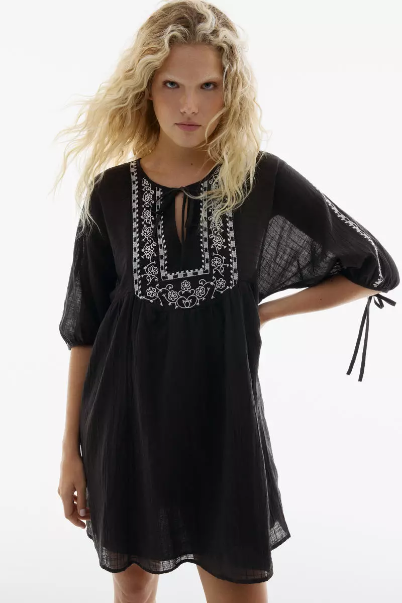 Buy H&M Embroidered tunic dress 2026 Online | ZALORA Philippines