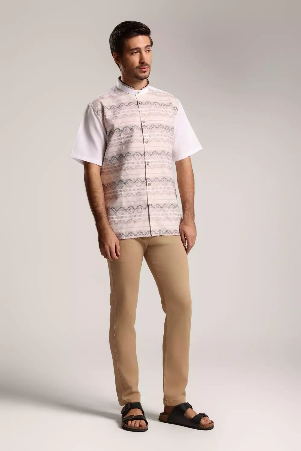 MOC Kemeja Koko Lengan Pendek Pria Rayyah - Khaki