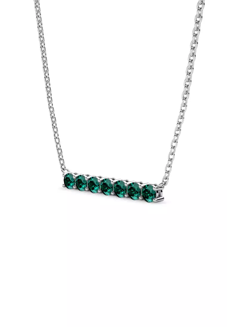 Myriad Birth Stone Pendant May Emerald WG - Kalung Crystal by Her Jewellery