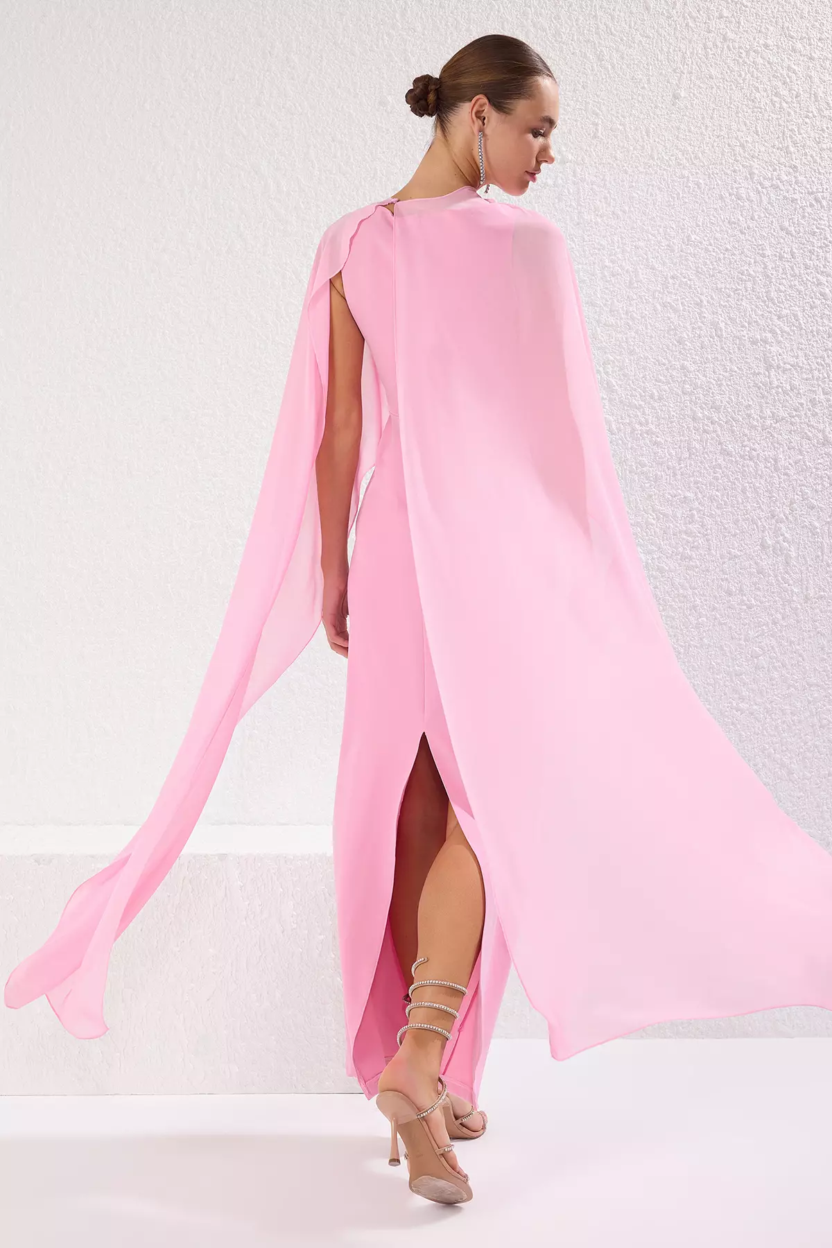Buy Trendyol Pink Lined Chiffon Woven Chic Maxi 2025 Online