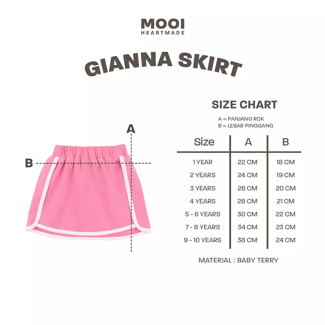 Mooi Rok Anak Perempuan Gianna Skirt - Sky Blue