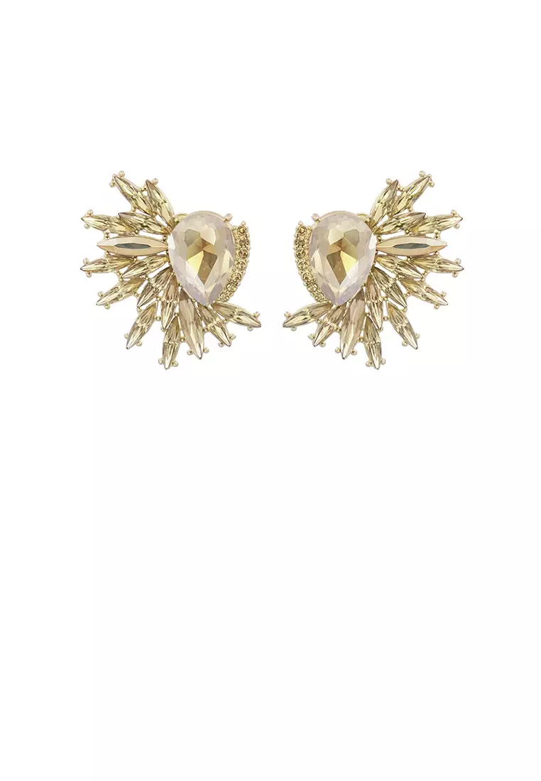 Buy Glamorousky Fashion Temperament Plated Gold Floral Geometric