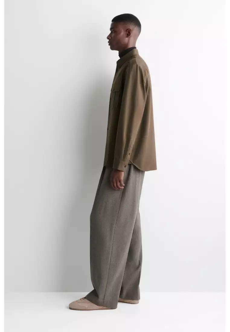 EPAULETTE-DETAIL COTTON SHIRT