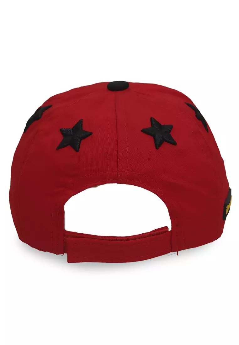 Javer Topi Baseball Anak Unisex Motif Star 33 Adjustable Strap Material Cotton ORIGINAL - Red