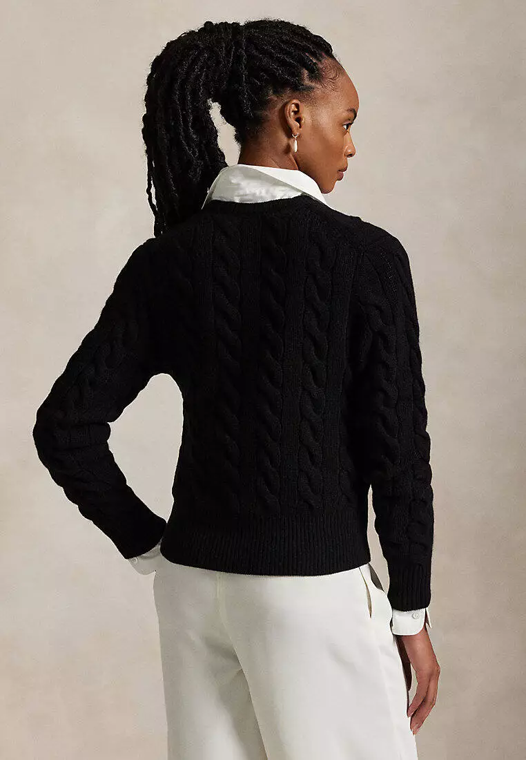 Cable-Knit Wool-Cashmere Cardigan