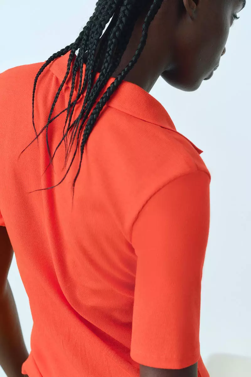 Ribbed polo shirt
