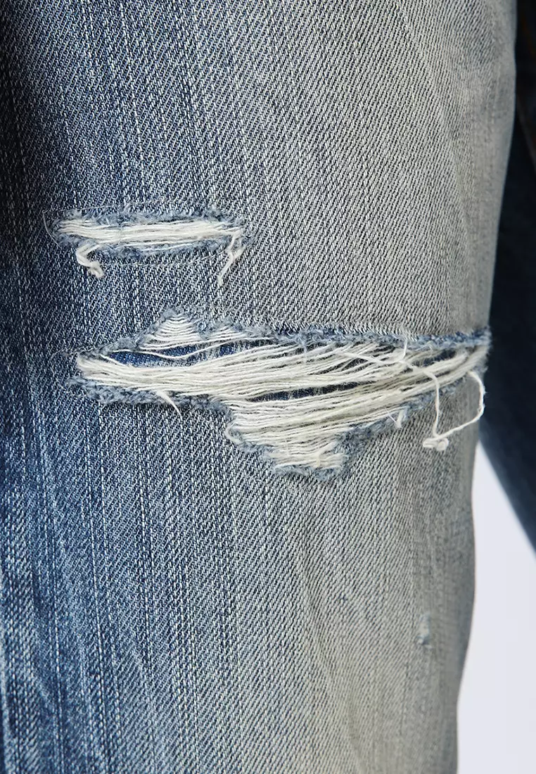 801 Reguler Fit Handcrafted Jeans BLUE AGES DESTROY - Celana Panjang Denim Pria