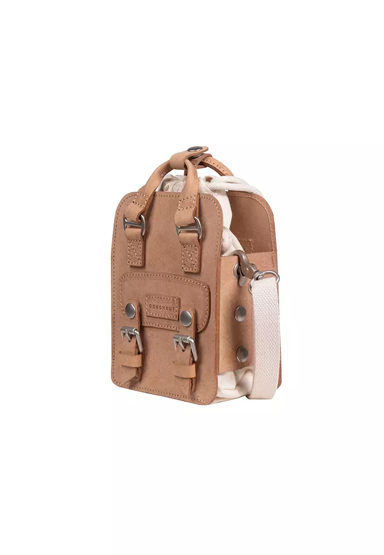 Macaroon Tiny Bucket Organic Cotton Series Beige Crossbody Bag