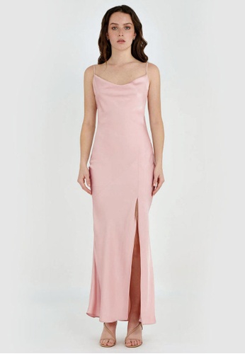 FORCAST pink FORCAST Jayla Cowl Neck Maxi Dress 09F79AACFFFA86GS_1