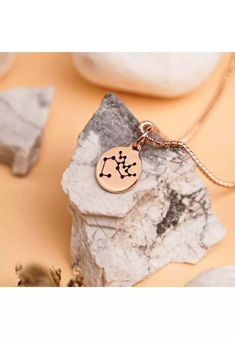 Match The Stars Sagittarius Celestial Constellation Rose Gold Pendant with 925 Sterling Silver
